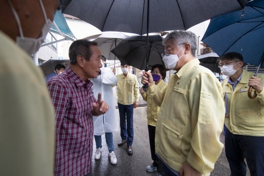 이재명 경기도지사 안성시 호우피해 현장점검