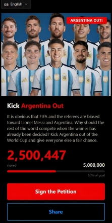 "250만 명 서명"…아르헨티나 월드컵 퇴출 청원 확산, FIFA 편파 논란 재점화