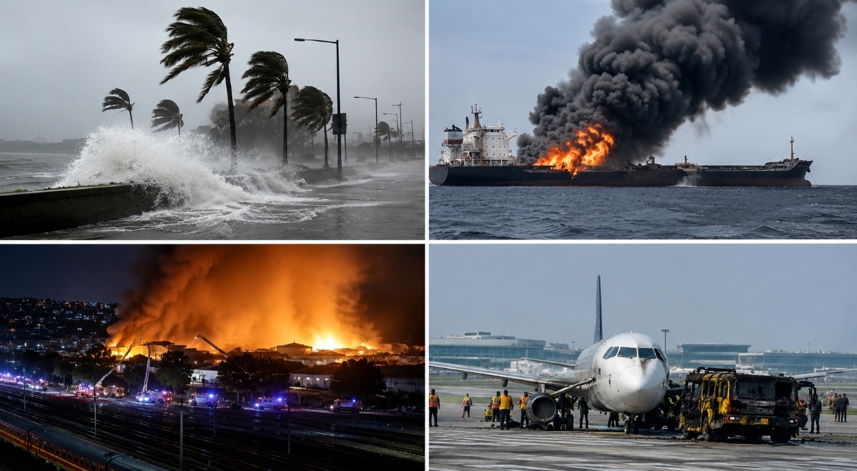 태풍 덮치고 화물선 침몰·런던 대형화재…지구촌 사건·사고 잇따라