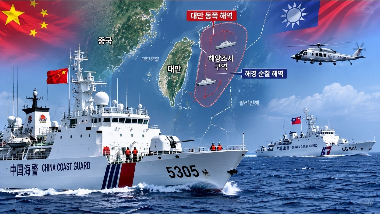 中, 대만 동쪽 바다로 활동 확대…해저조사 이어 해경 순찰까지