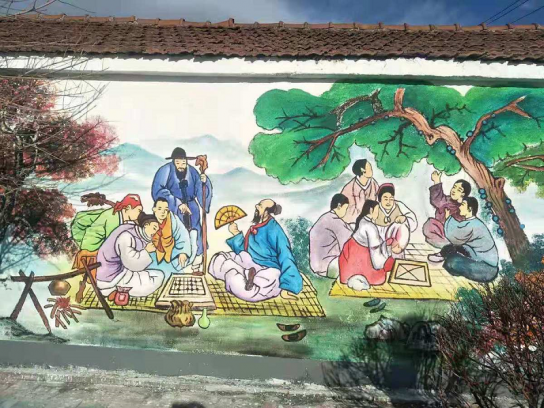 60개마을 외벽에 조선족 민속풍정 그리다